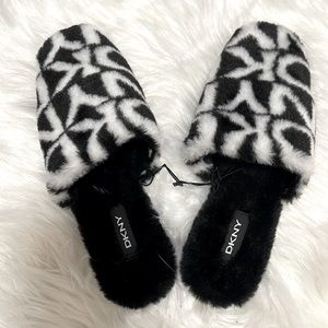 Fara Faux Fur Logo Mules